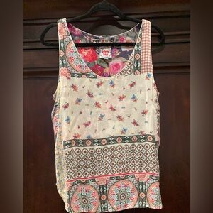 Johnny Was Pink and Blue Sleeveless Reversible Tank Top